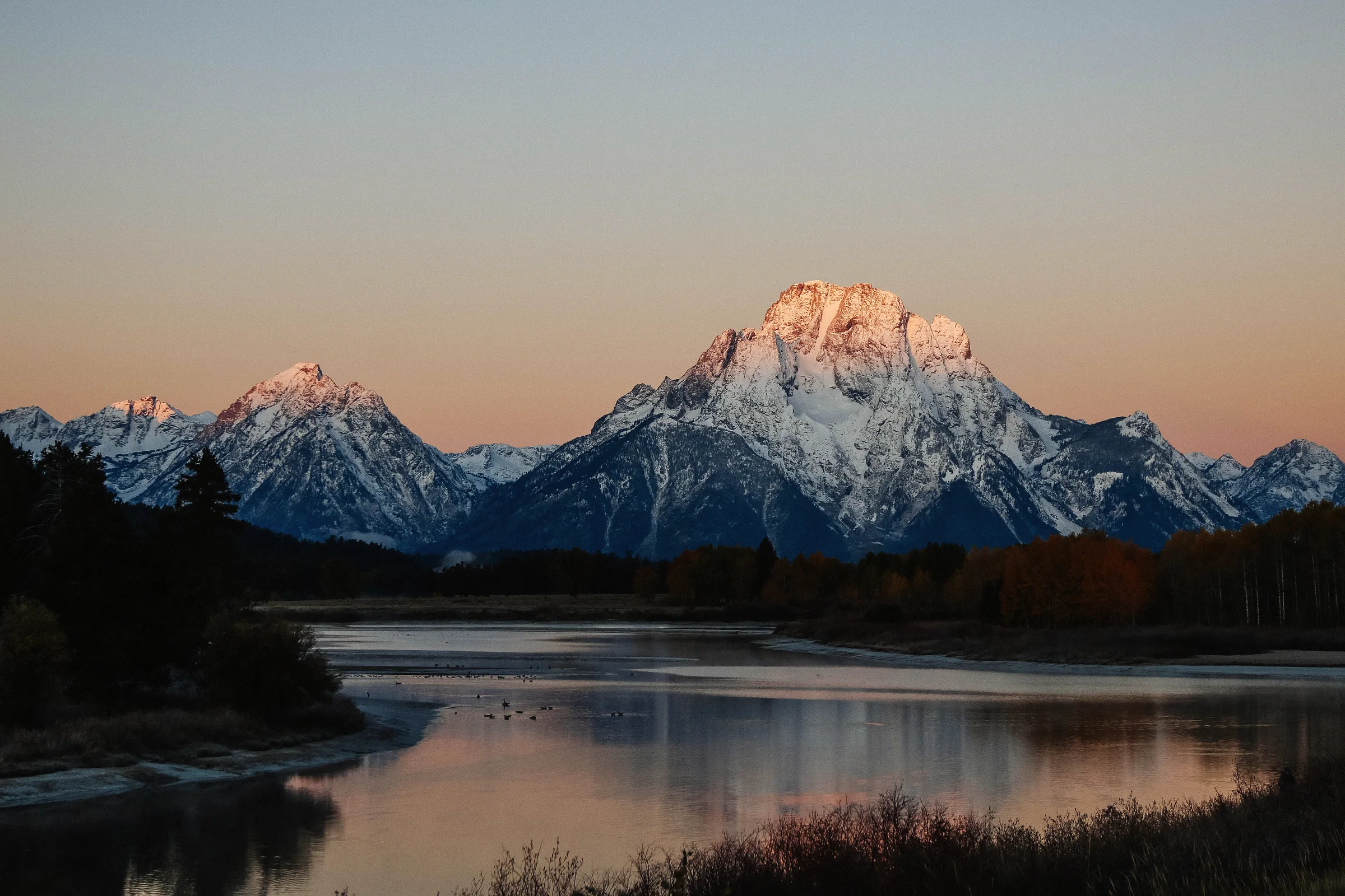Graded mountain valley photograph